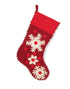 Hand Felted Wool Christmas Stocking - Snowflakes Red Arcadia Home - ARCADIA HOME